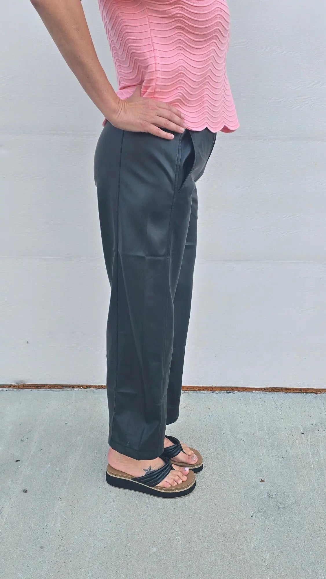 Vesper Leather Wide Leg Pants Allie Rose
