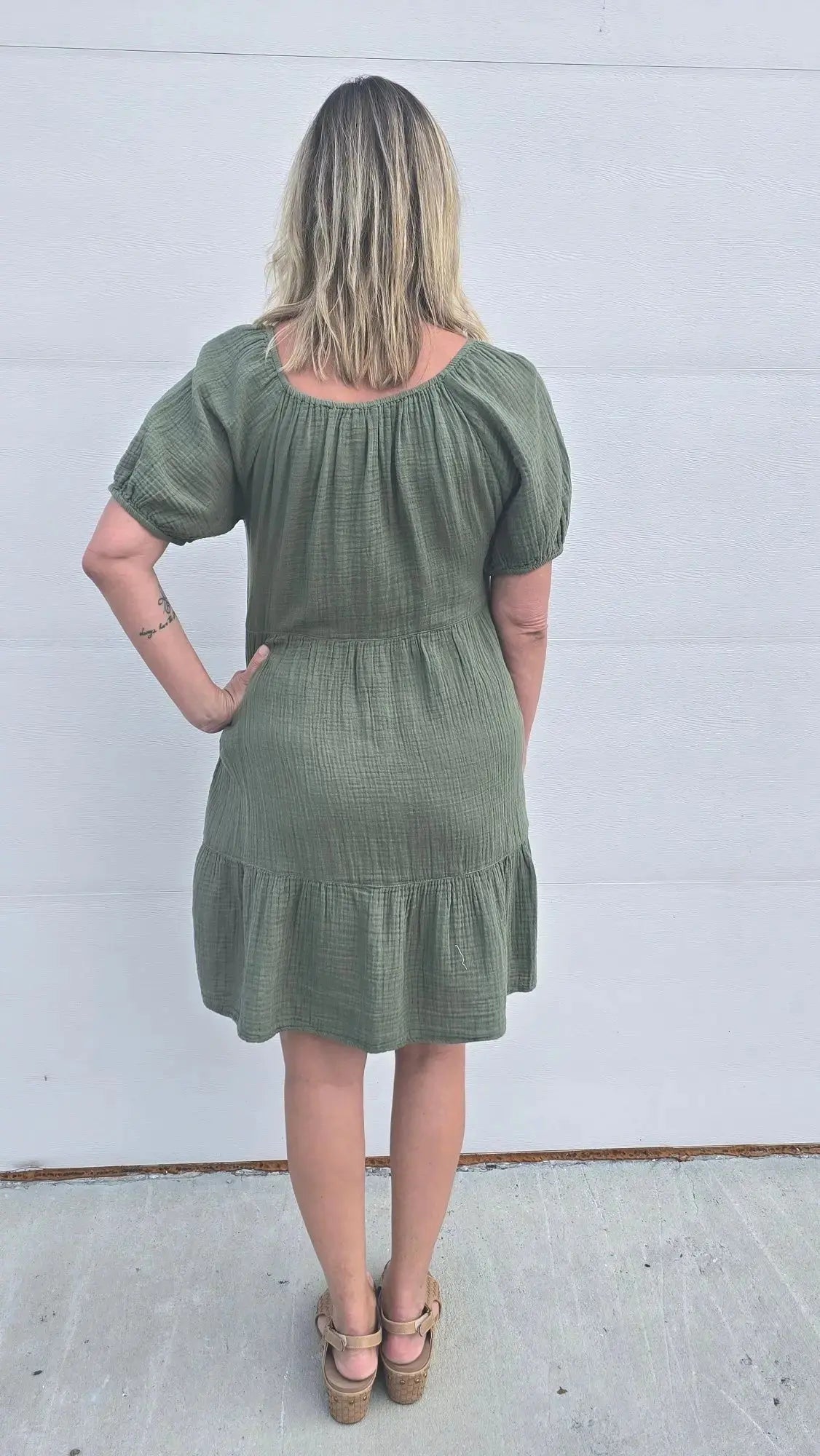 Moss Green Gauze Dress XLarge
