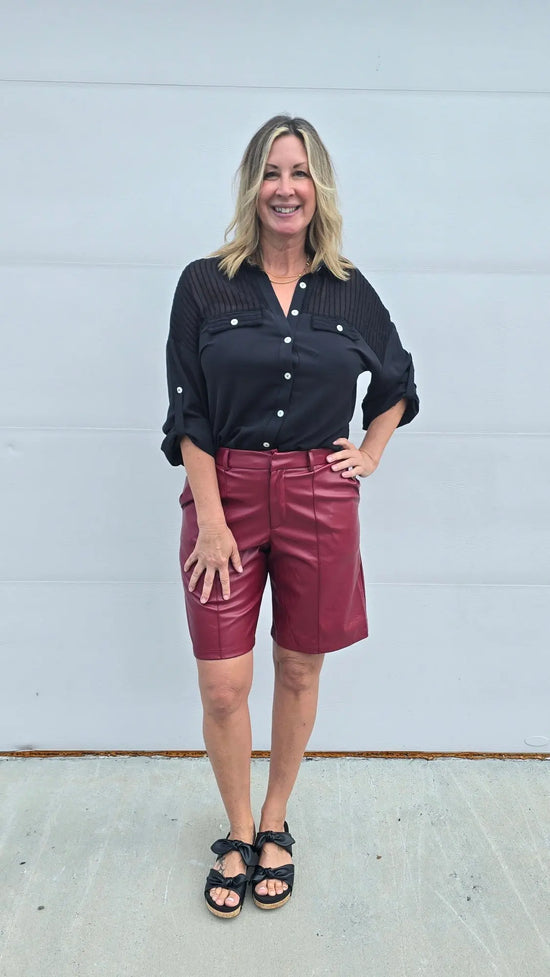 Kendall Faux Leather Jorts Love Poem