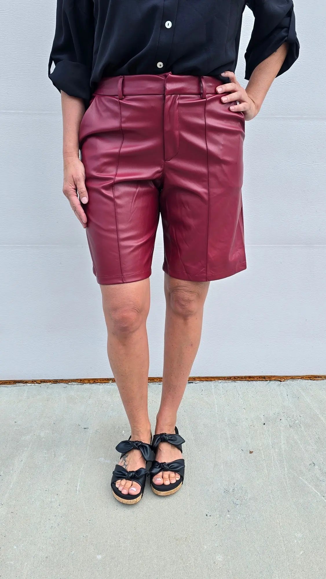 Kendall Faux Leather Jorts Love Poem