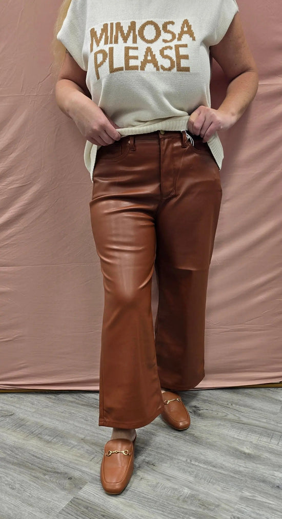 Kendall Faux Leather Crops Judy Blue