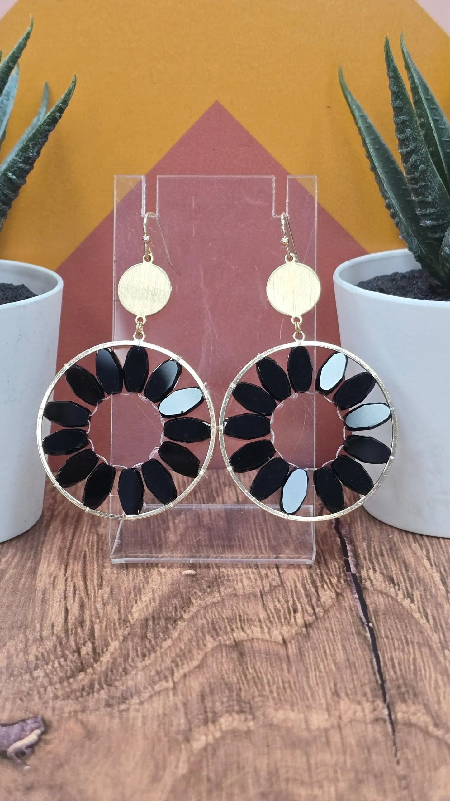 Noir Petal Hoops What's Hot