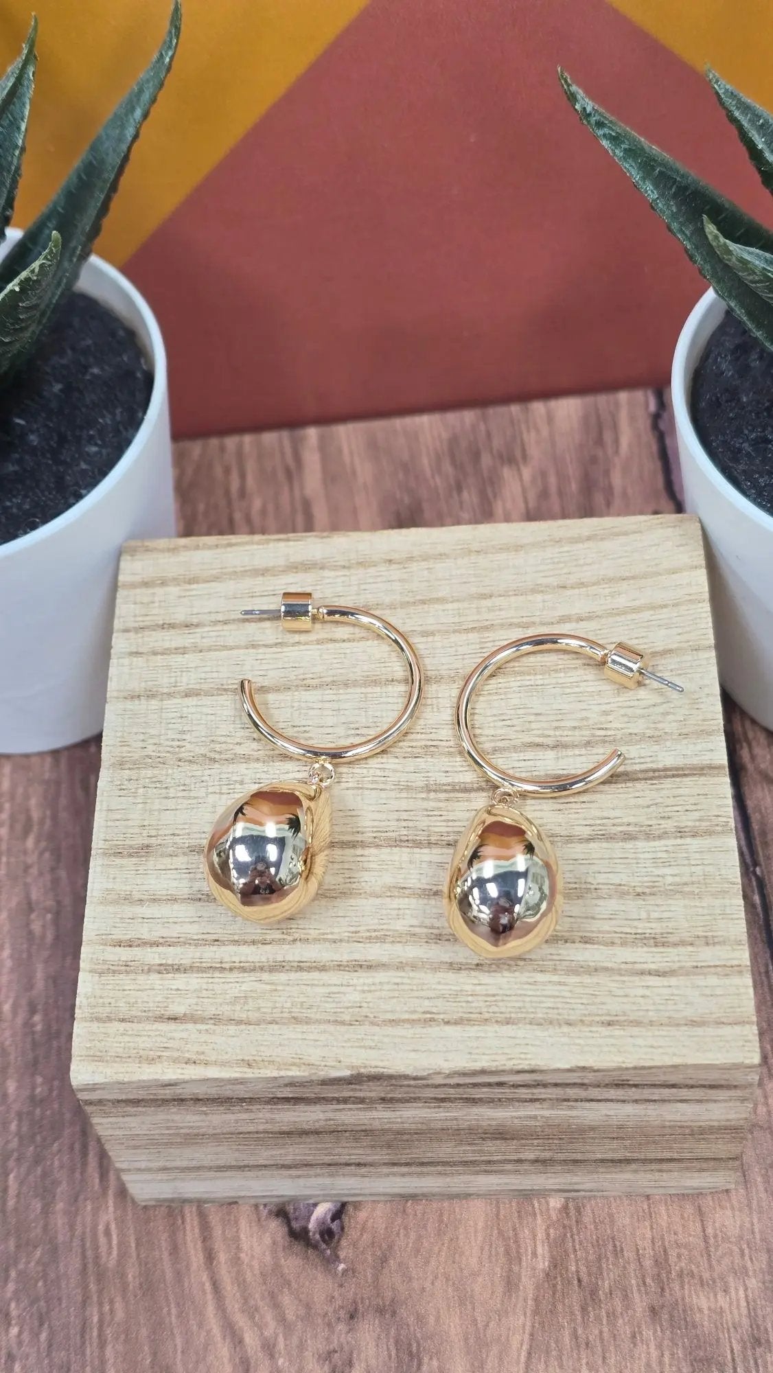 Gilded Drop Hoops What's Hot