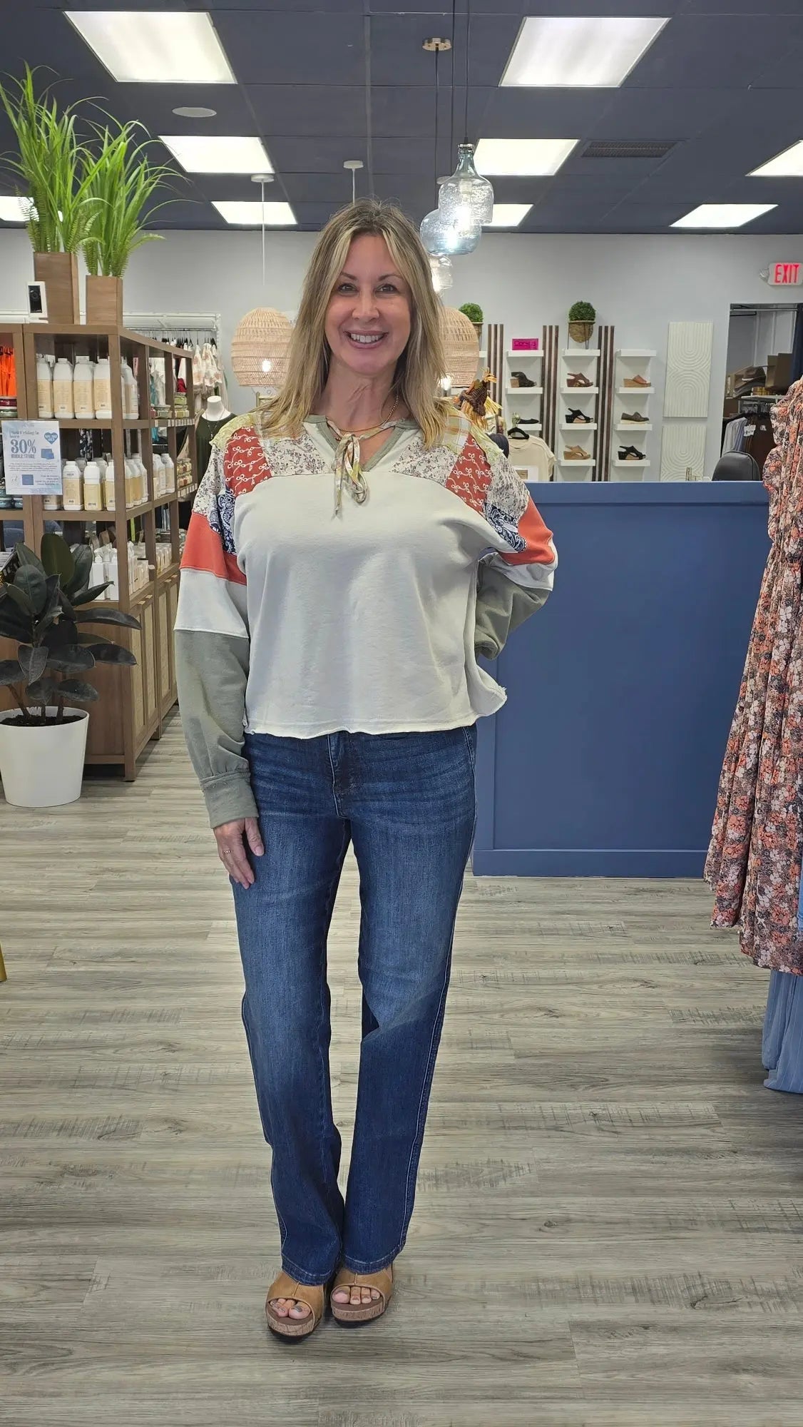 Bria pullover Multi print sweatshirt Easel