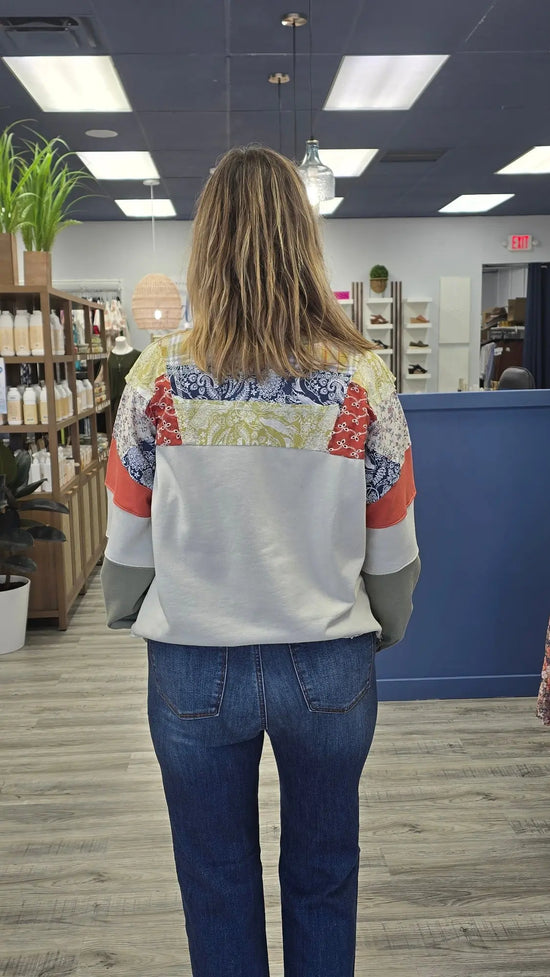 Bria pullover Multi print sweatshirt Easel