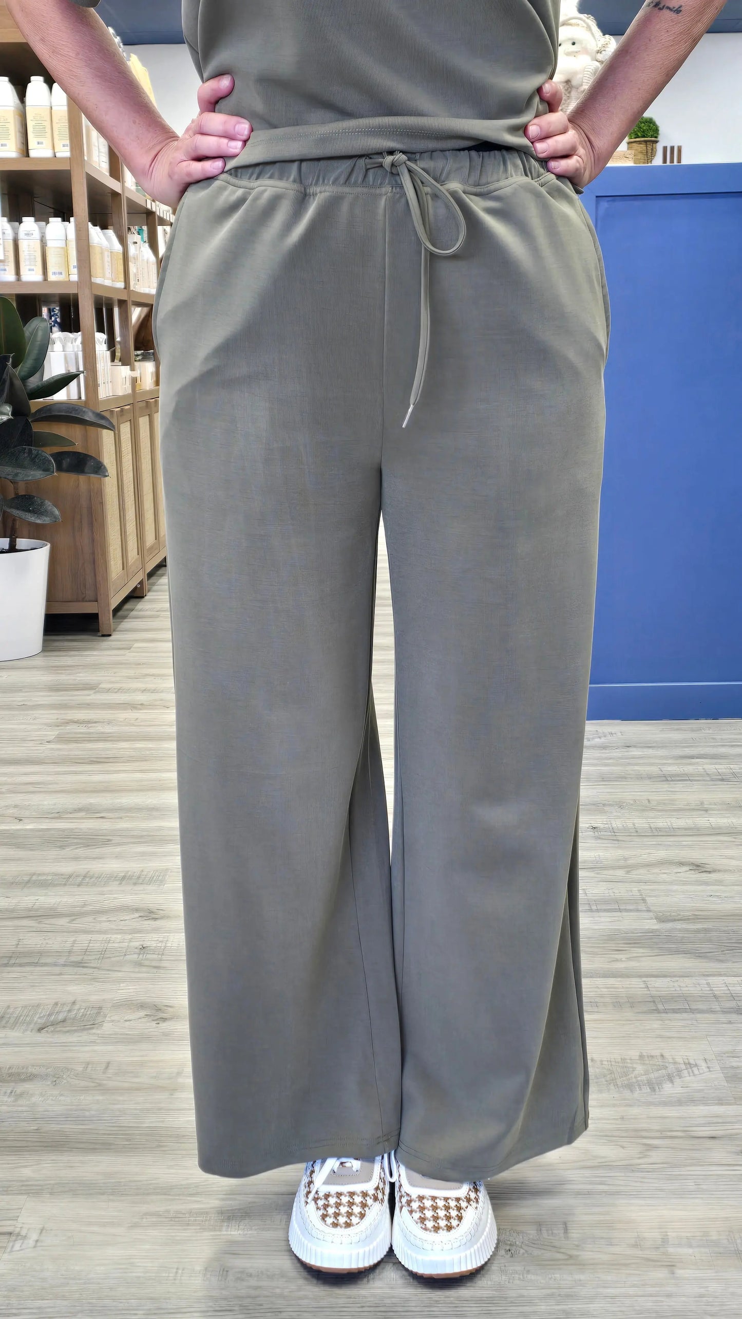 Corinne Wide Leg Pants Elle Grey