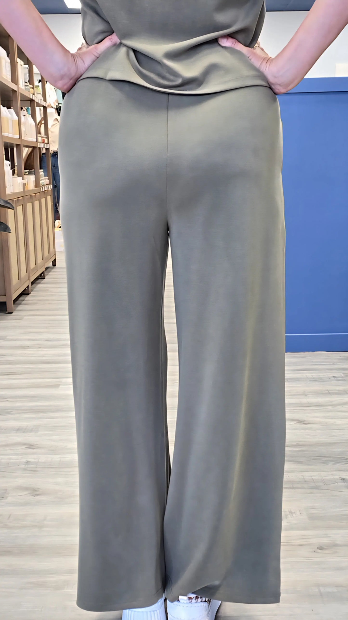 Corinne Wide Leg Pants Elle Grey