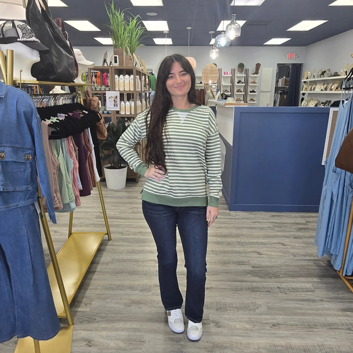 Sage Stripe Pullover Tribal