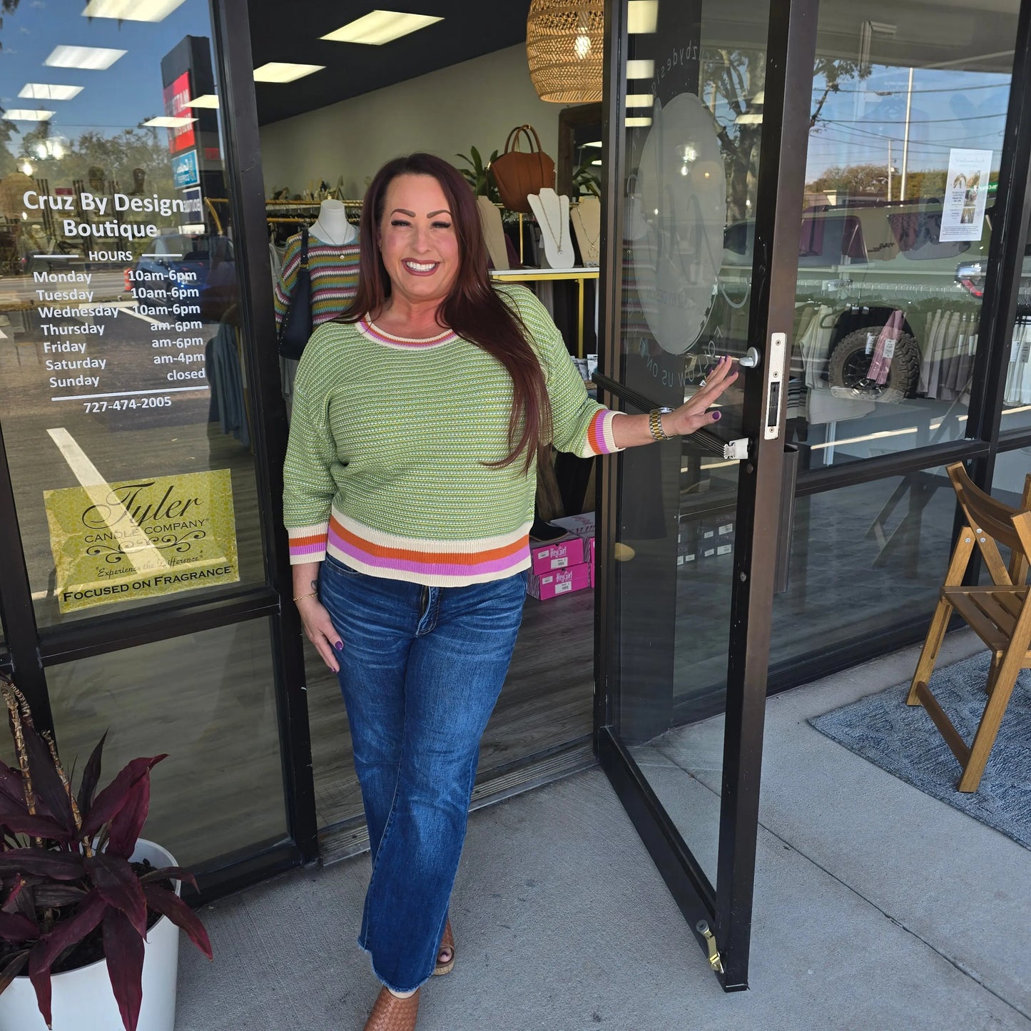 Sunny Harbor Stripe Sweater Tribal