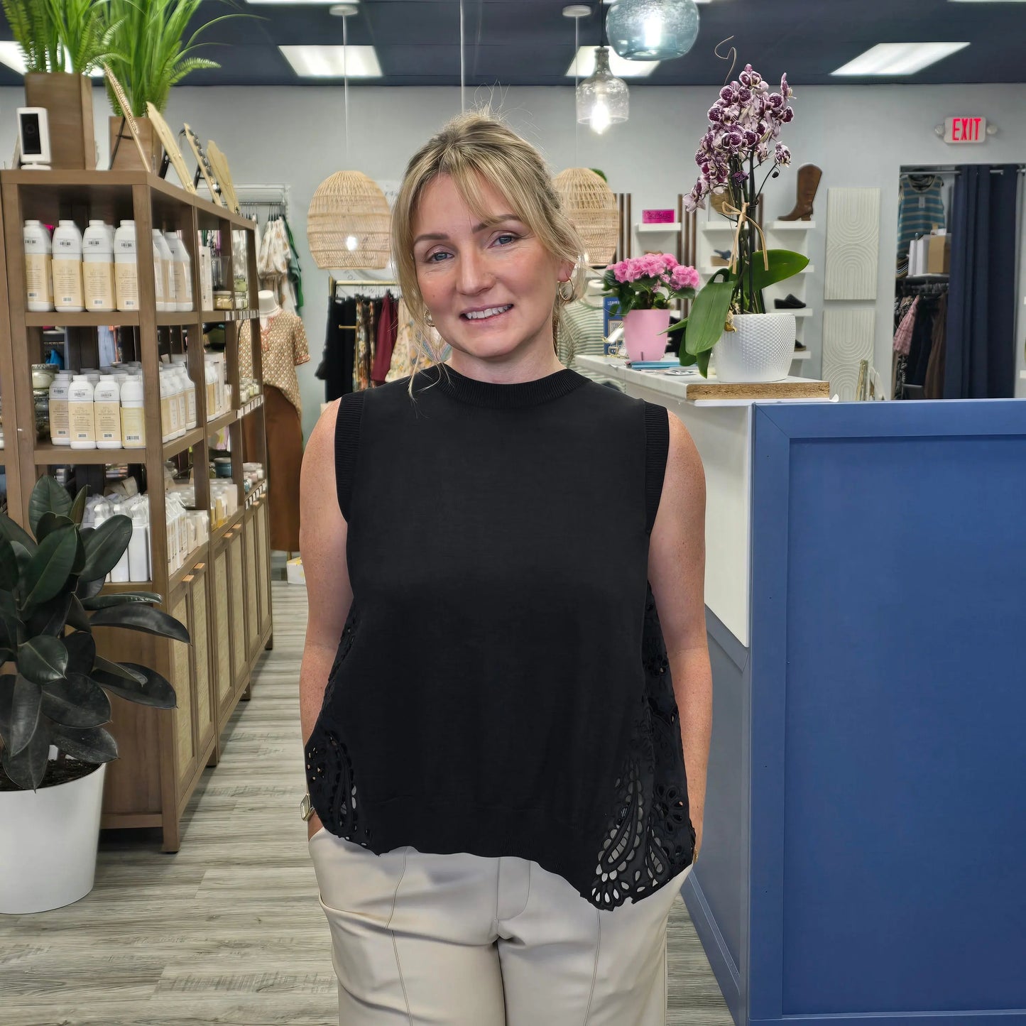 Selena Eyelet Top current air