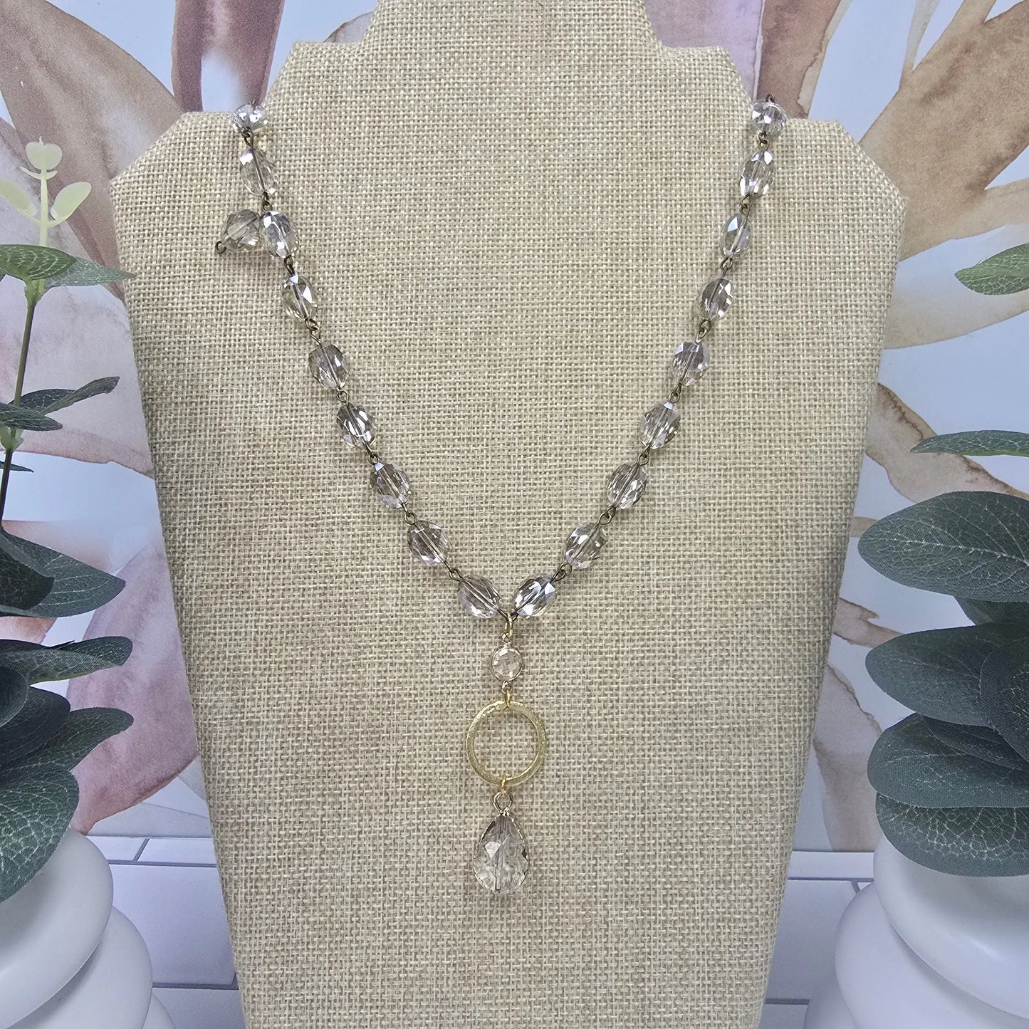 Champagne Glass(8mm) W/Oval Glass Drop 24”w/2”Ext. rant & rave