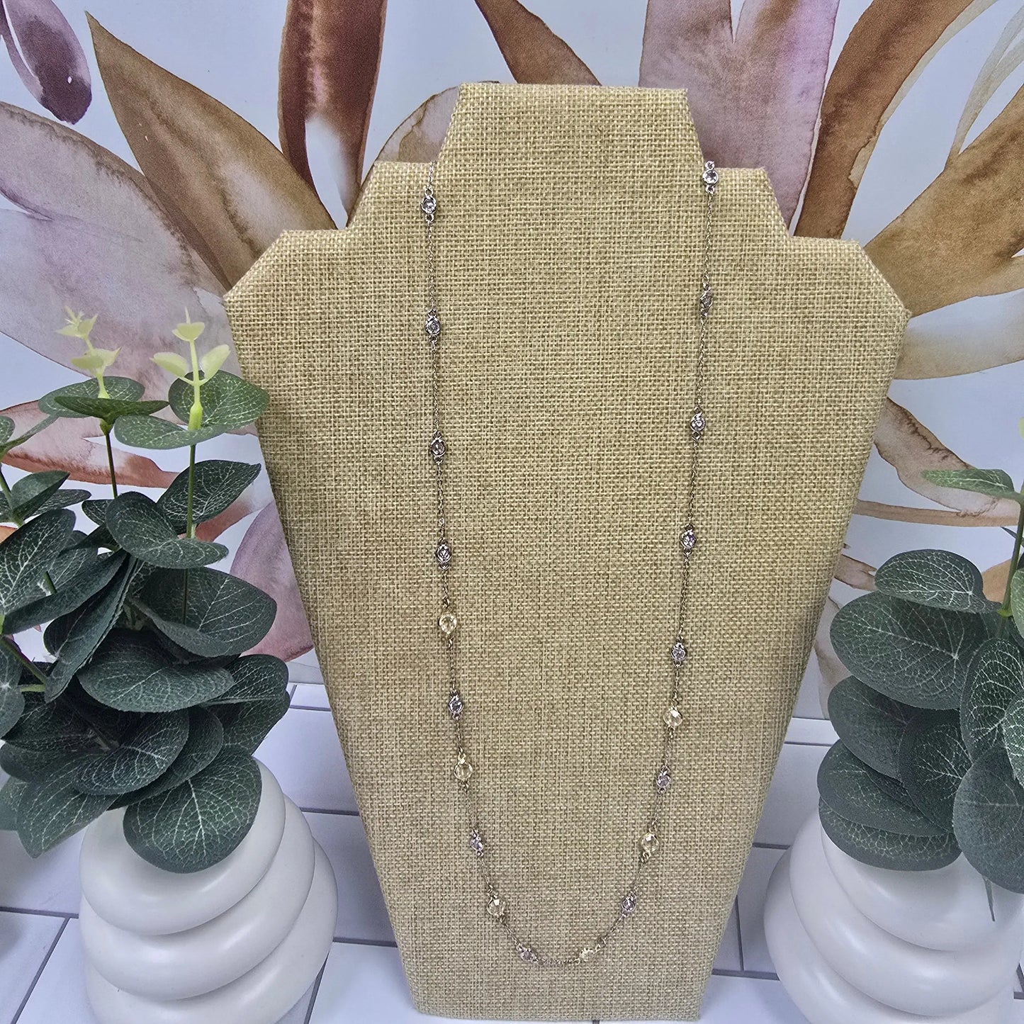 2 tone necklace with rhinestones rant & rave