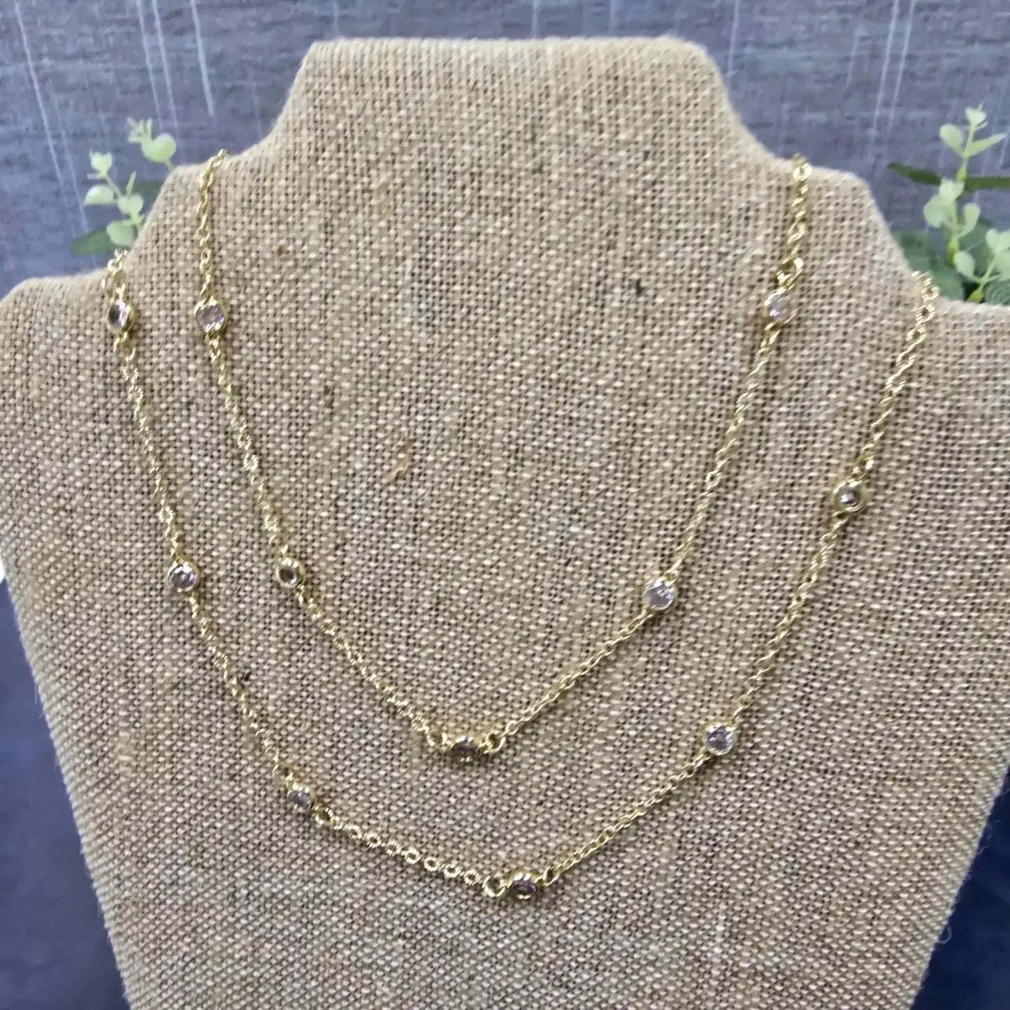 double rhinestone necklace Dlyan T Designs