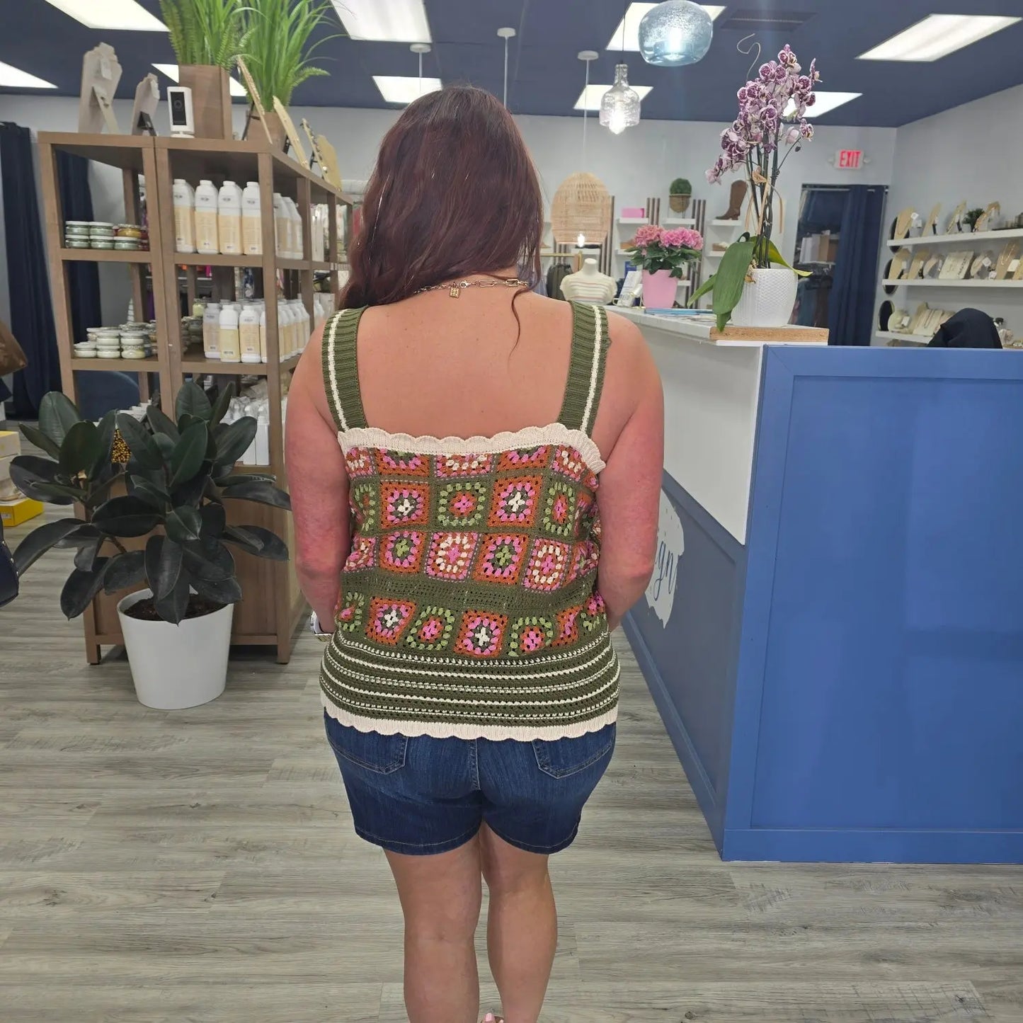 Clara Crochet Tank Tribal