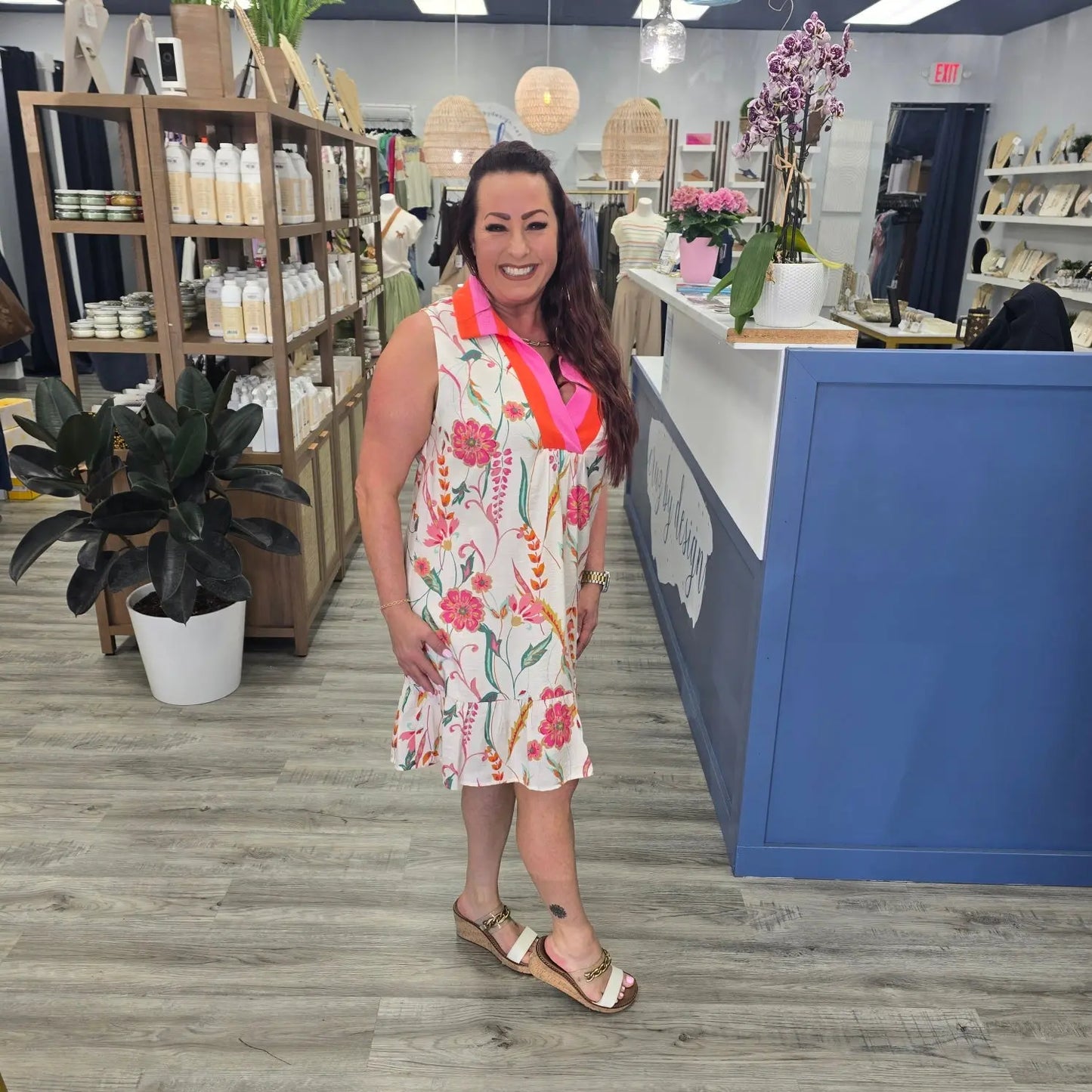 Sunset Garden Midi Dress THML