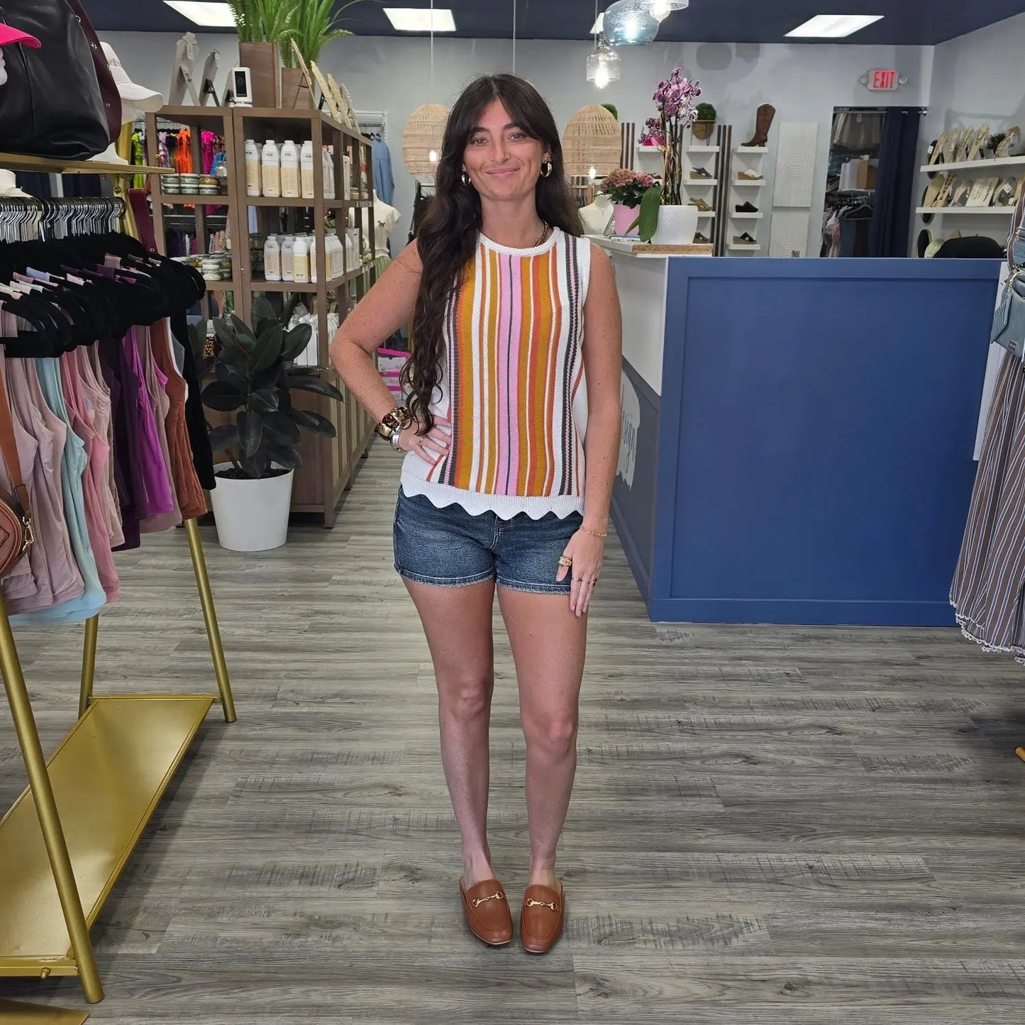 Striped Marigold Tank Tribal