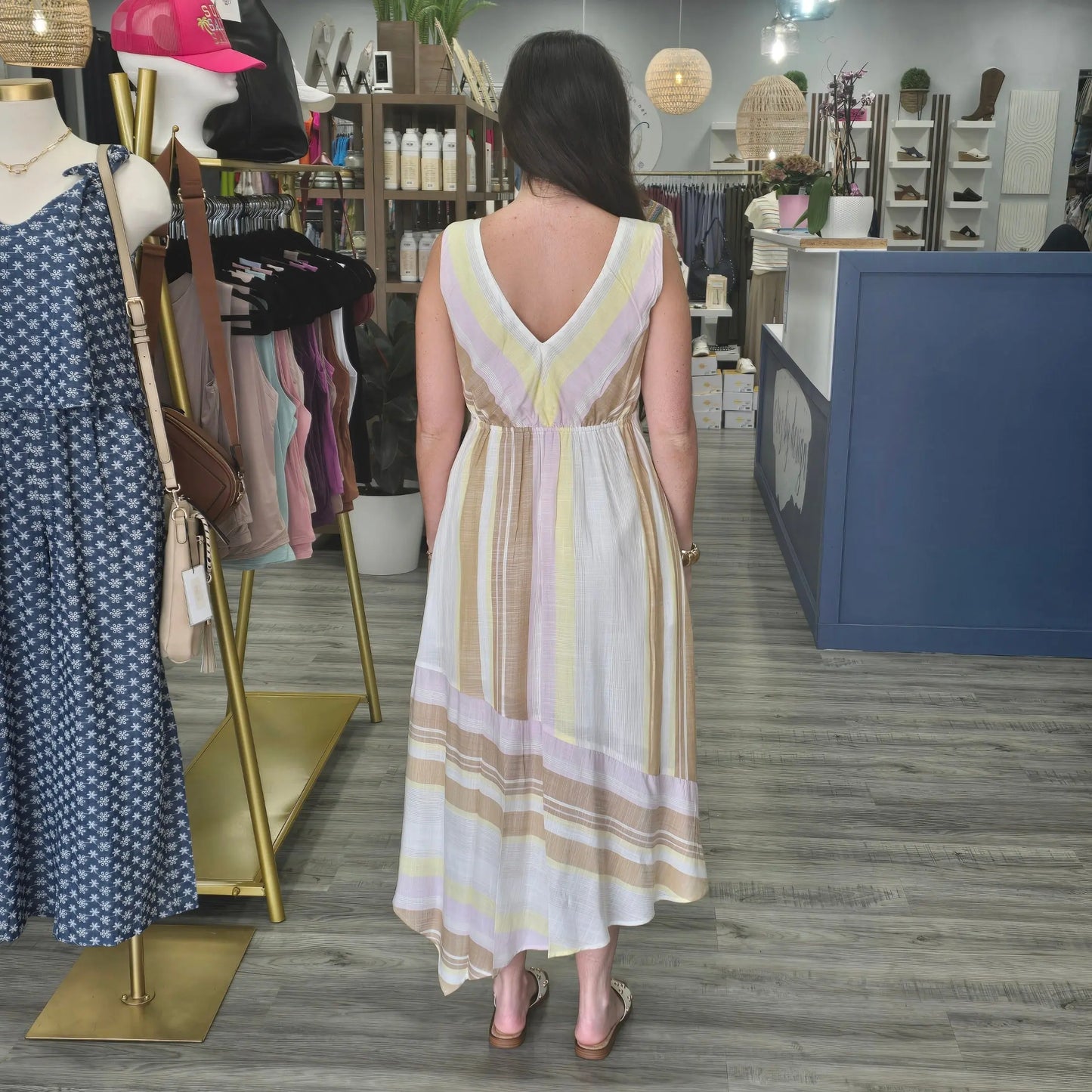 Melissa Asymmetrical Print Dress Liverpool