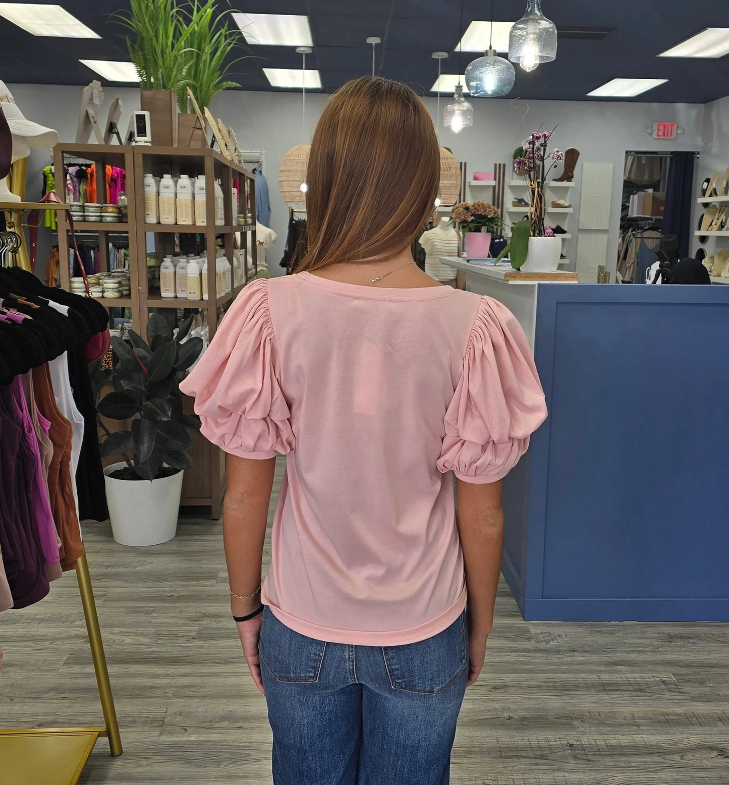 Blushing Beauty Puff Sleeve Top Doe & Rae