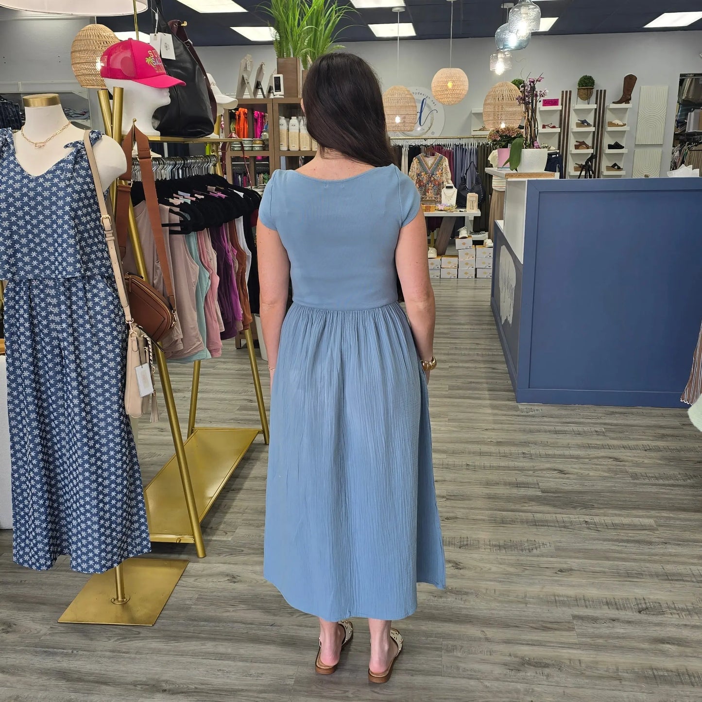 Blue gauze tshirt dress Be Cool