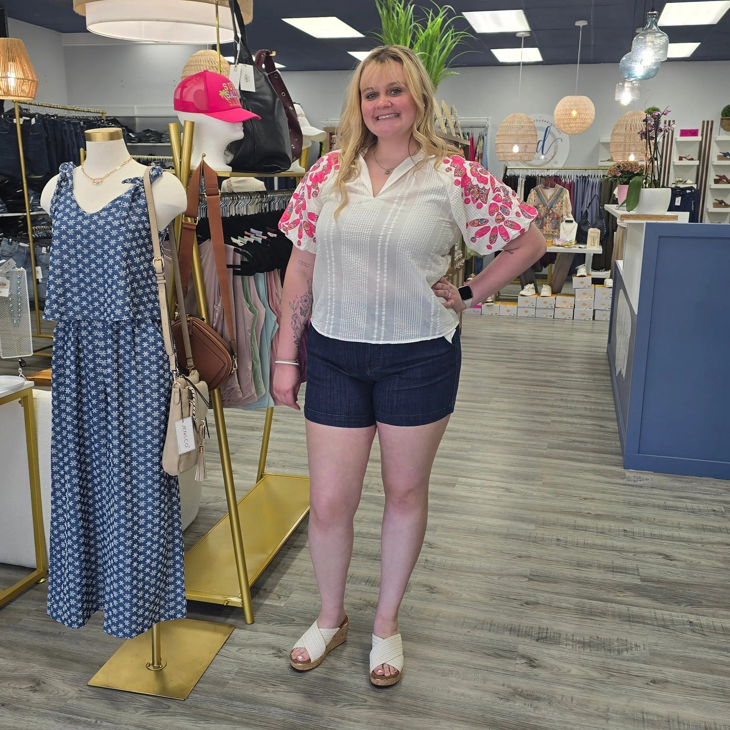 seersucker floral THML