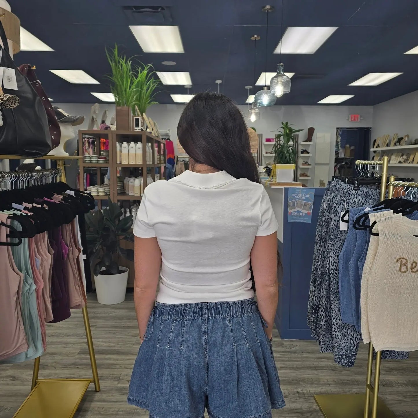 Blair Scallop Baby Tee Elle Grey