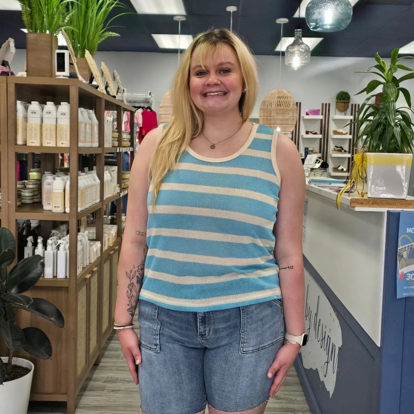 The Seabreeze Striped Tank Tribal