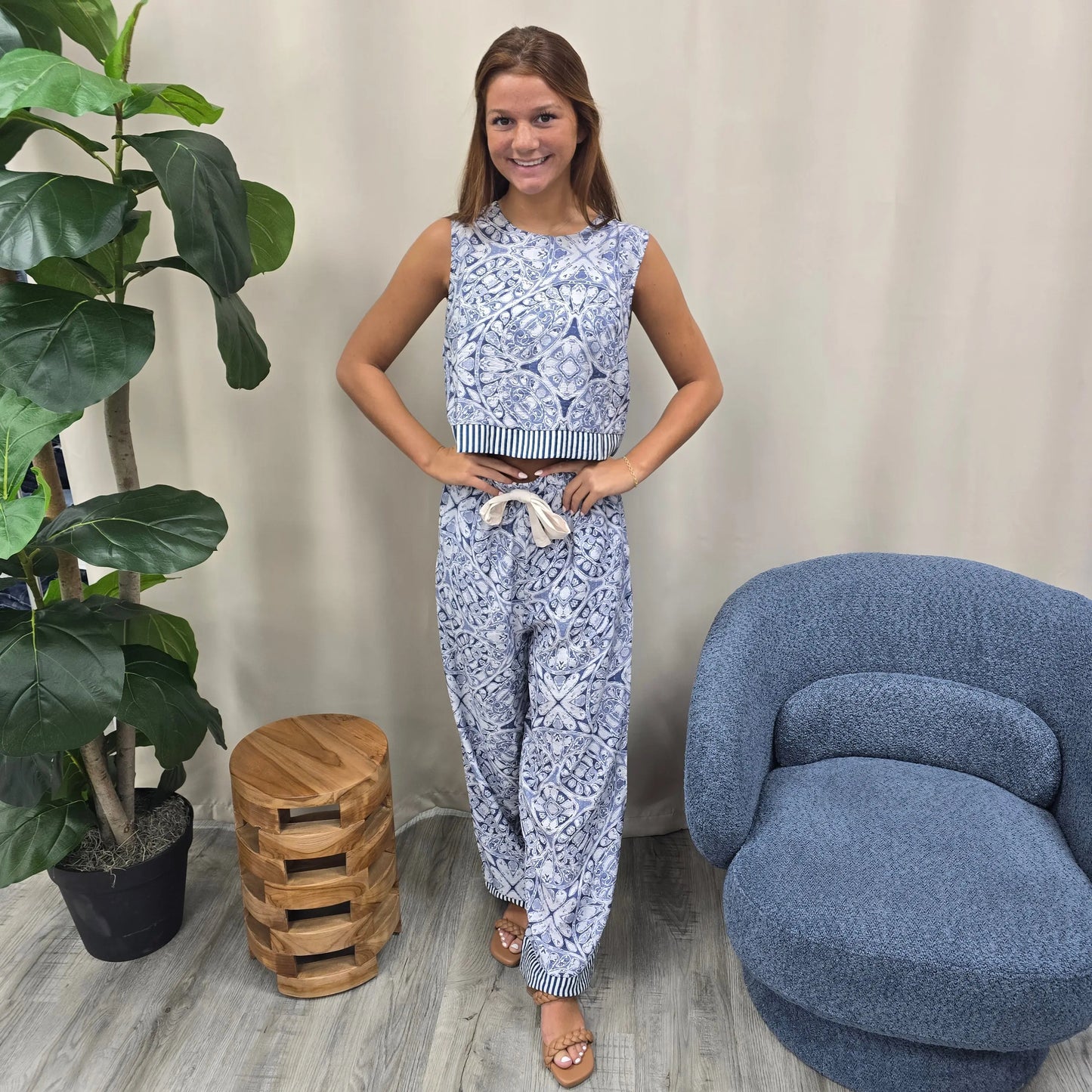 blue 2 piece She+Sky