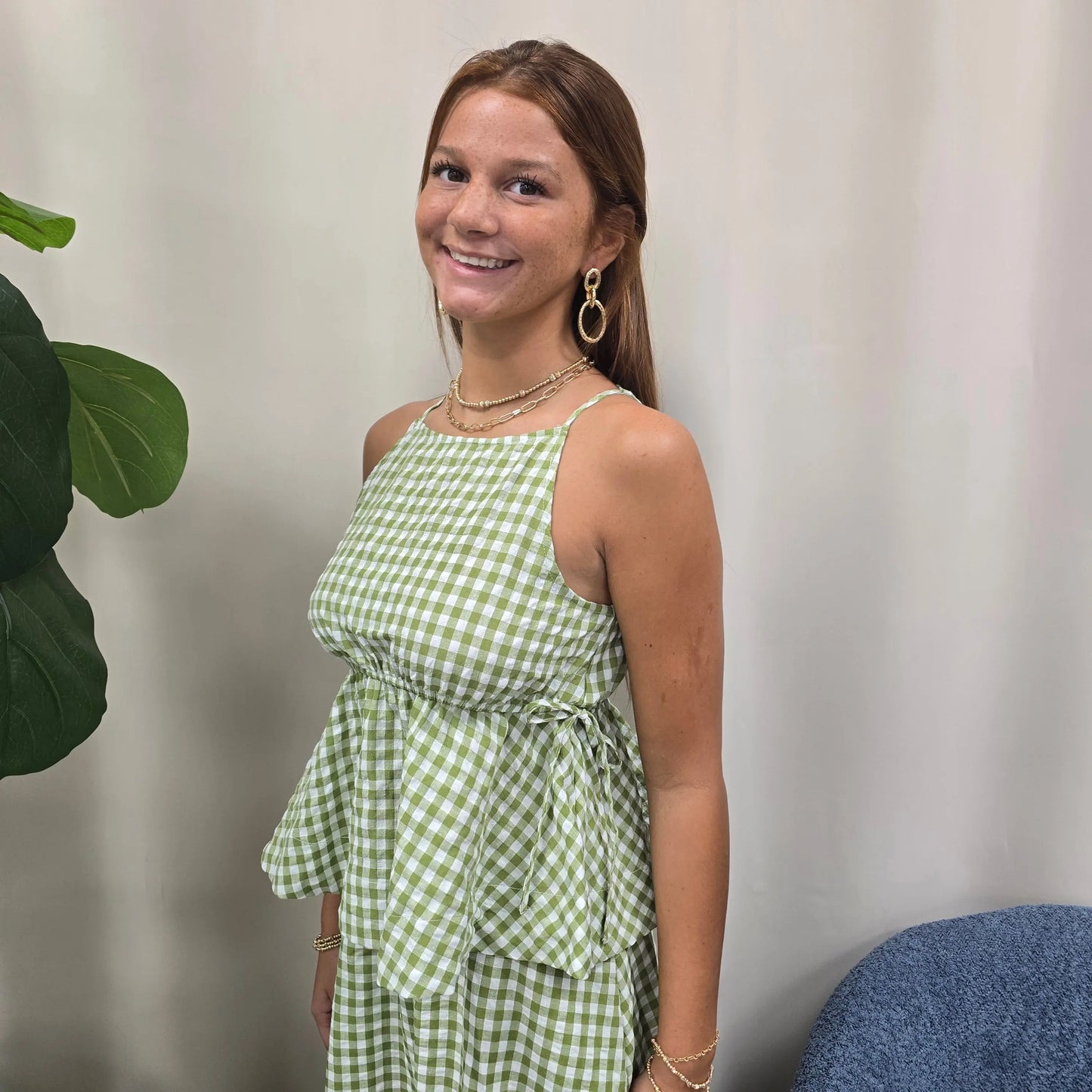 green gingham set Blu Pepper