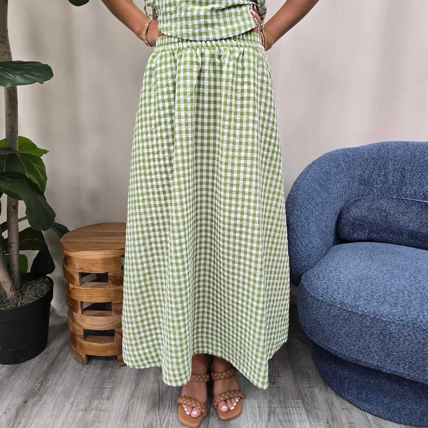 green gingham set Blu Pepper