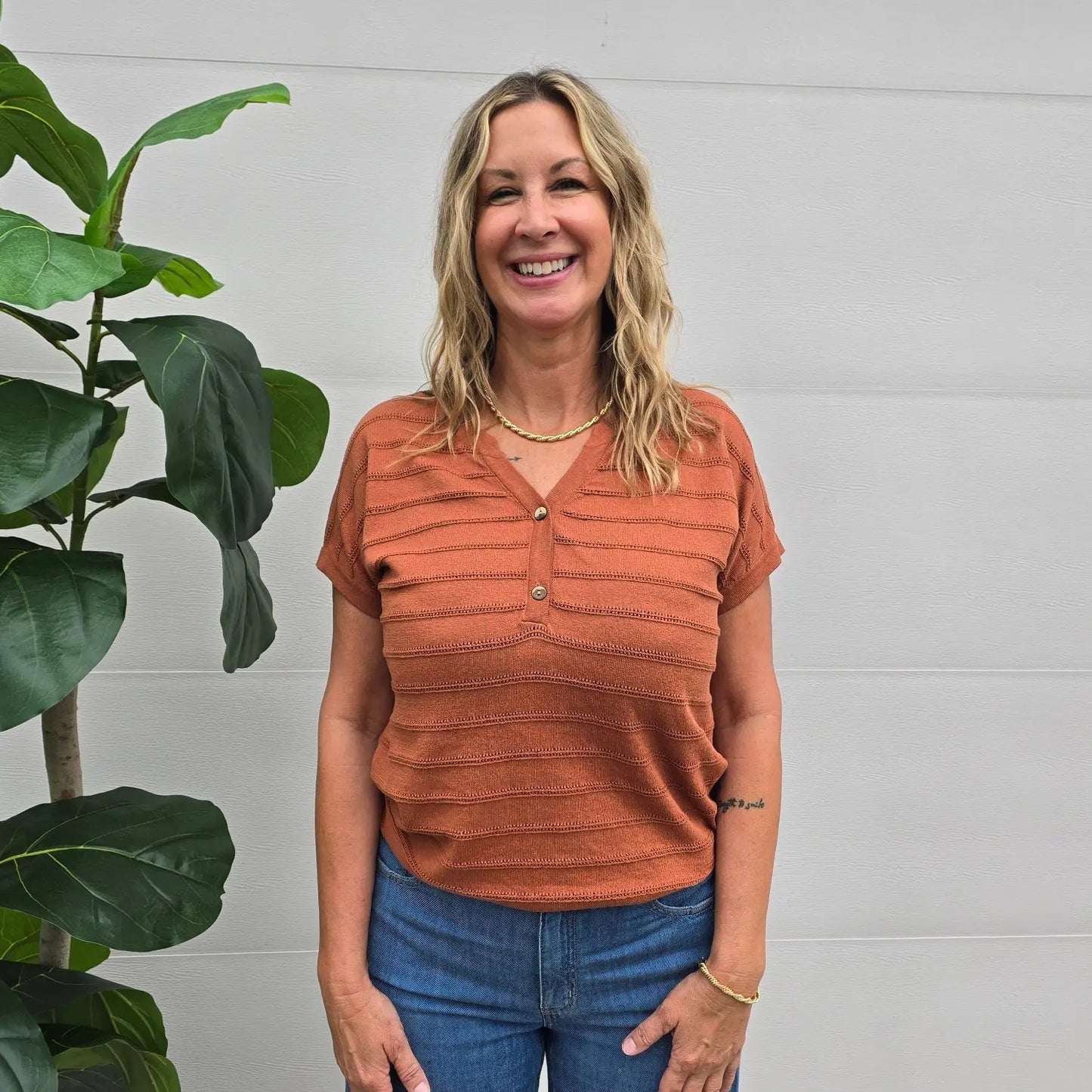 rust vneck Staccato
