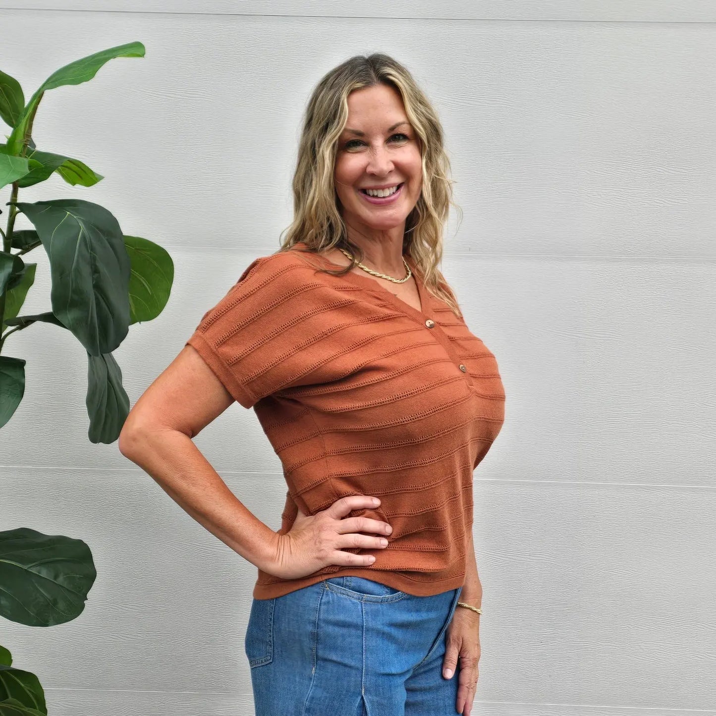 rust vneck Staccato