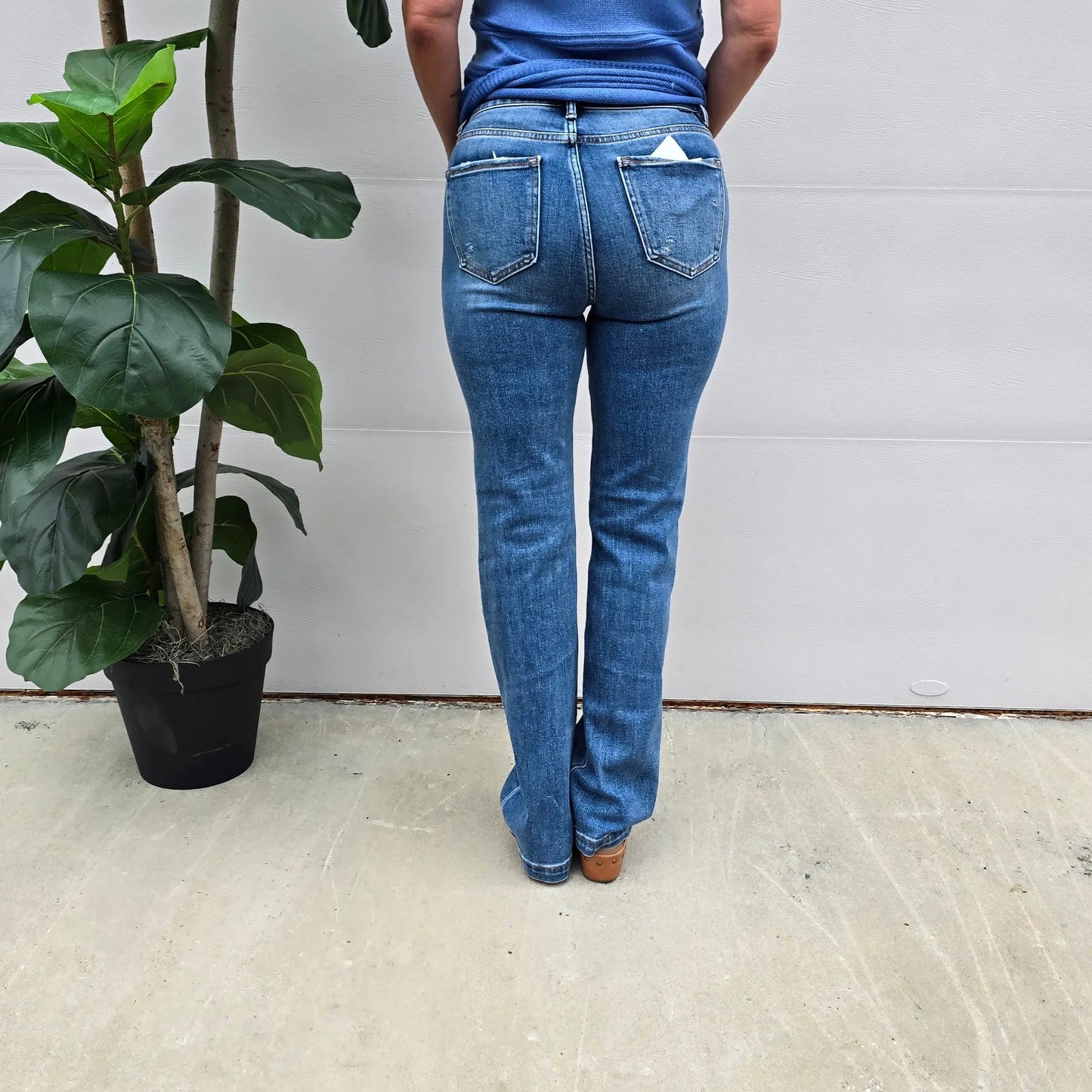 straight stretch jeans risen