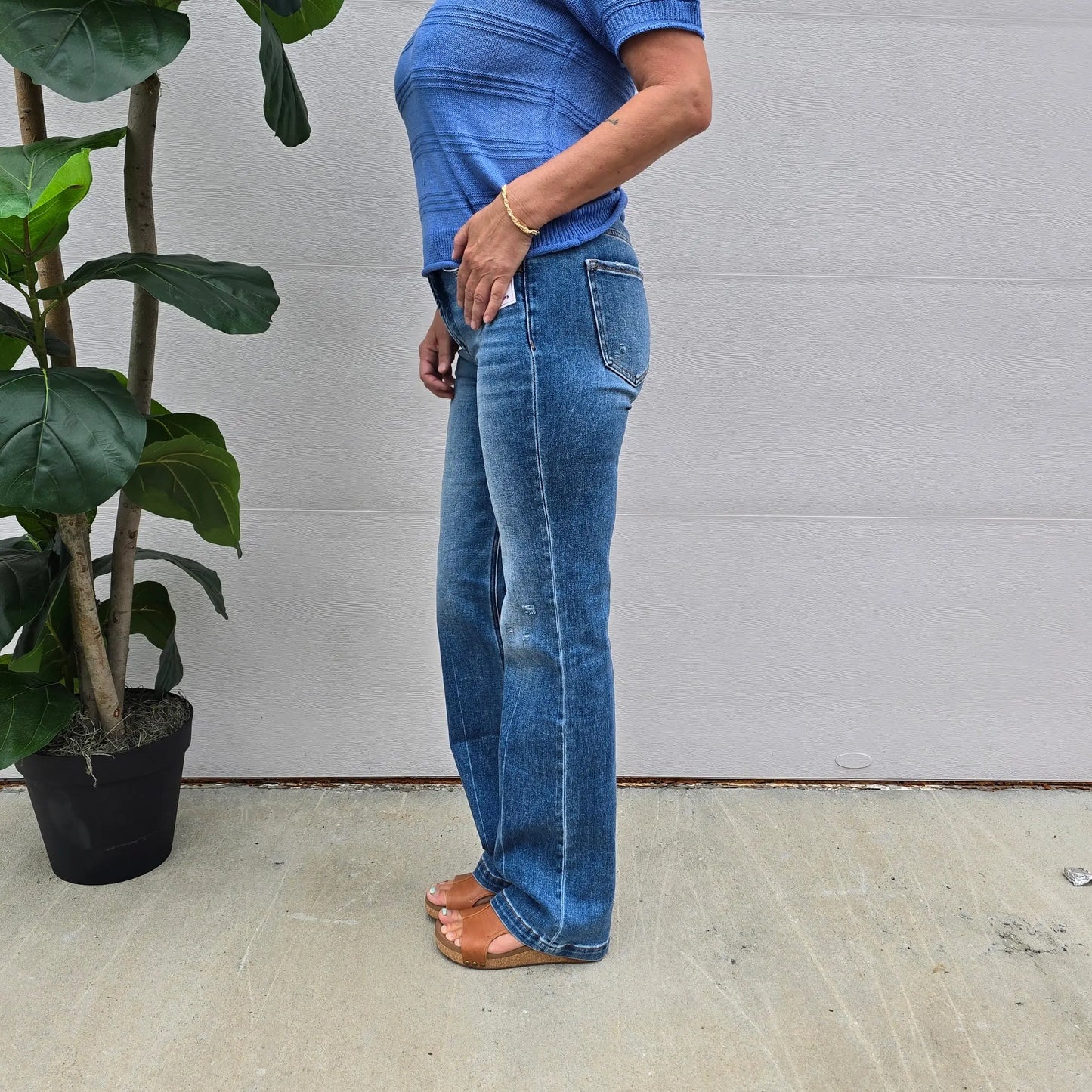 straight stretch jeans risen