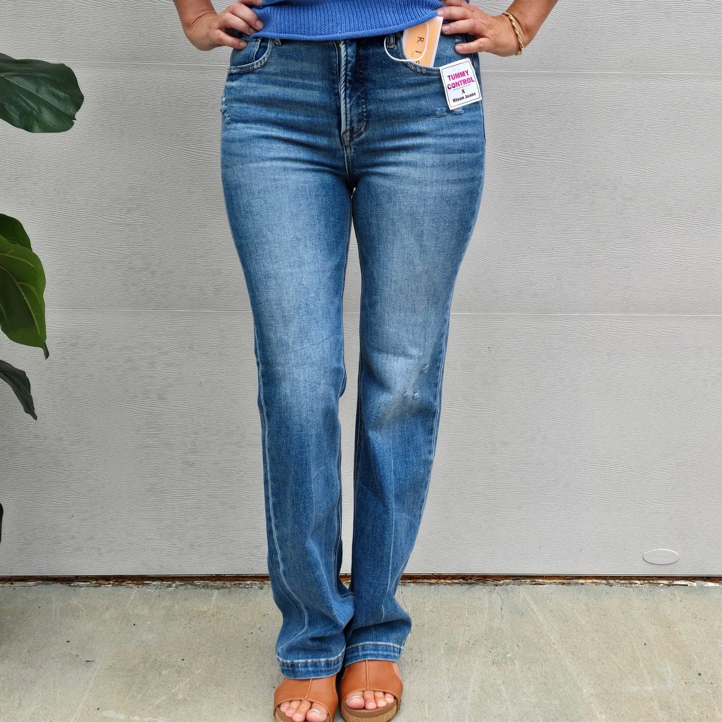 straight stretch jeans risen