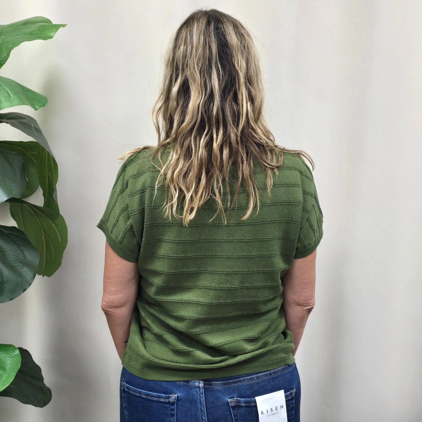 olive stripe sweater Staccato