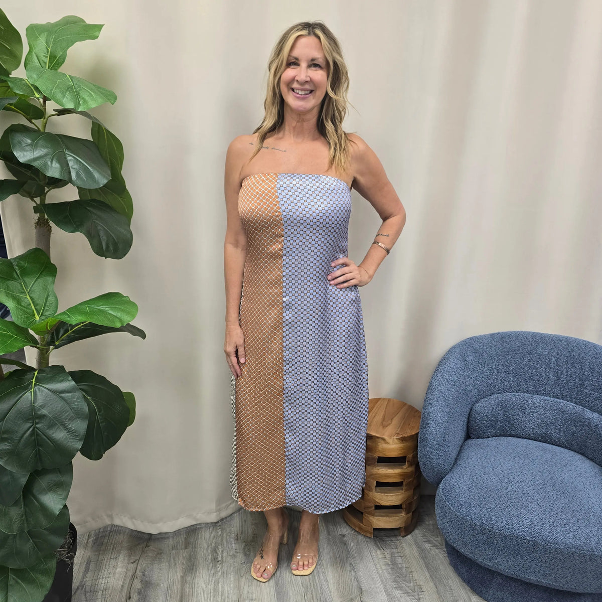 Silk Tie Dress THML