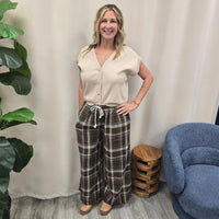 plaid flannel wide leg In February