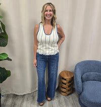 Noelle Side Panel Wide Leg Jeans MIca