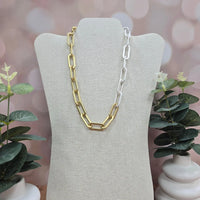 Two-Tone Cable Link Collar Necklace Zenzii