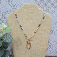 Rives Stone and Crystal Pendant Necklace Caroline Hill