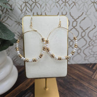 Marlow Pearl Beaded Wire Hoop Earring Caroline Hill