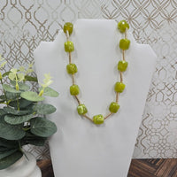 green beaded necklace What's Hot