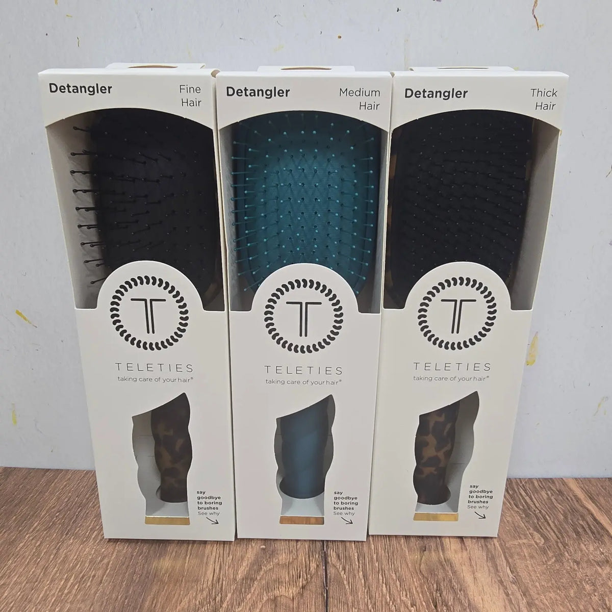 Teleties Detangler Brush In Fine, Medium, Thick Teleties