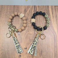 Animal Print Silicone Beaded Keyring/Keychain Brac Mimi Wholesale