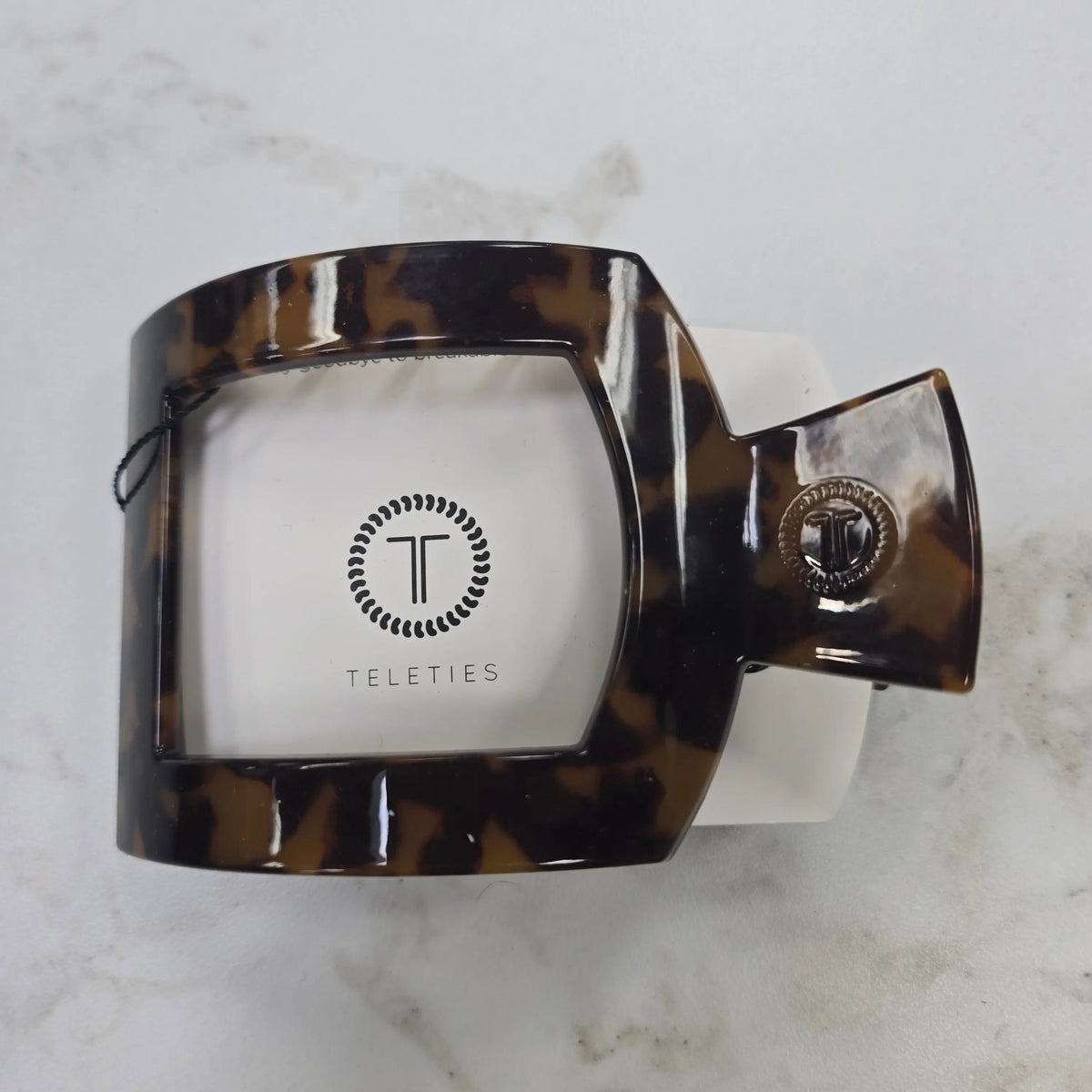 Tortoise | Large | Flat Square Hair Clip Teleties