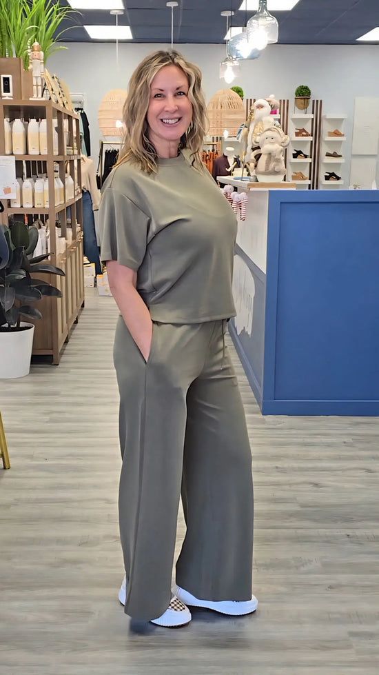 Corinne Wide Leg Pants Elle Grey