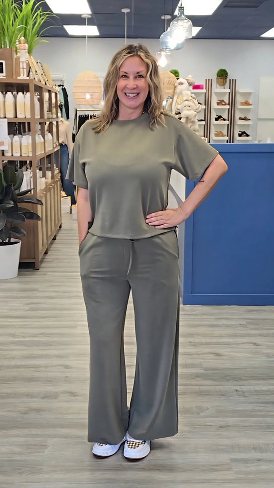 Corinne Wide Leg Pants Elle Grey