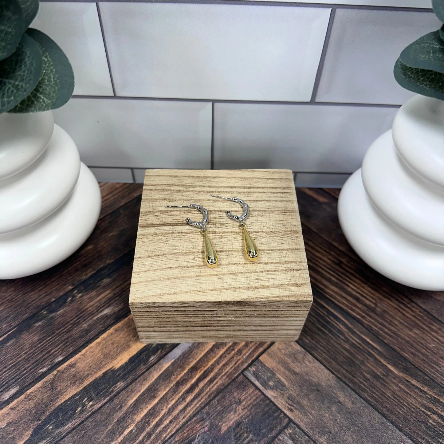 Golden Elara Drop Earrings Mimi Wholesale