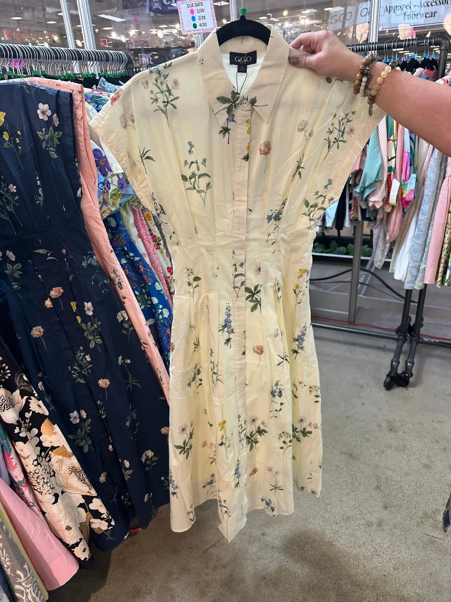 Cream Floral Dress Gigio