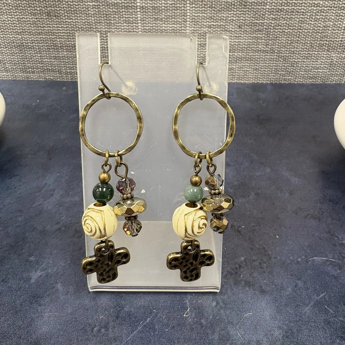 beaded cross earrings Dlyan T Designs